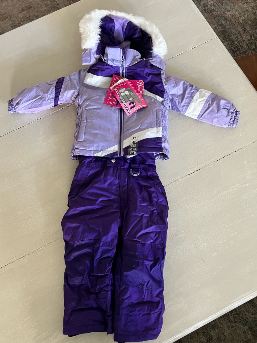 Weatherproof 32 Degrees 4T NWT Girls Purple Winter Snow Suit Ski Set